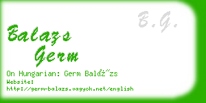 balazs germ business card